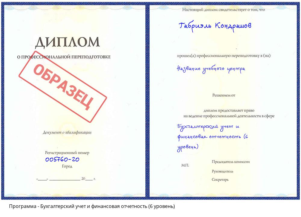 Бухгалтерский учет и финансовая отчетность (6 уровень) Бугуруслан