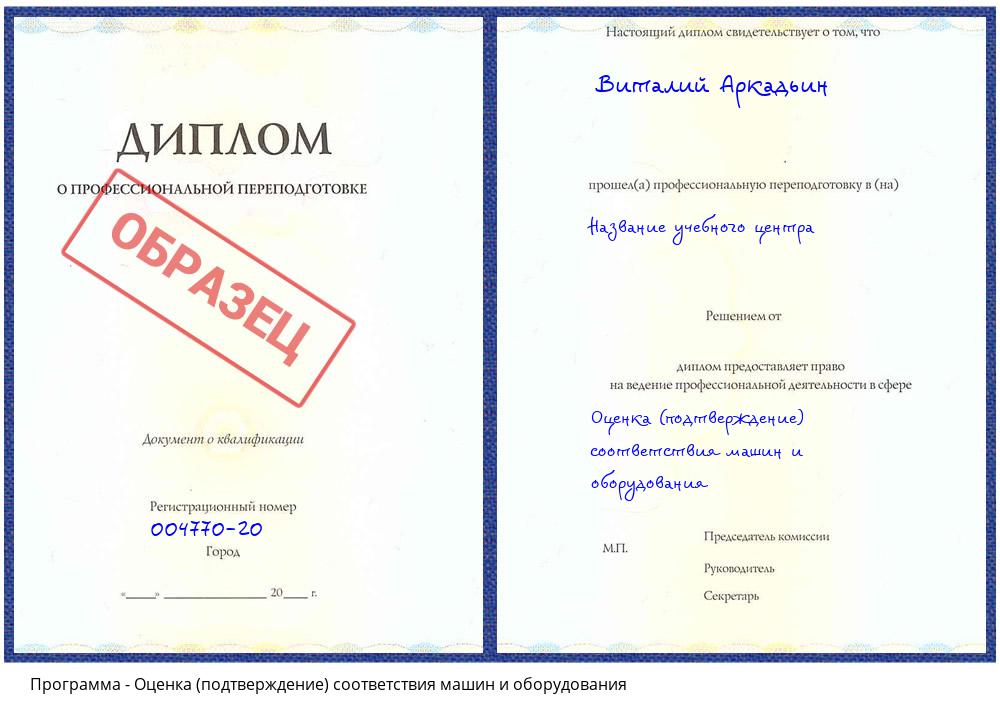Оценка (подтверждение) соответствия машин и оборудования Бугуруслан